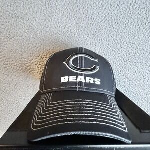 Chicago Bears Black Baseball Hat Cap Team NFL One Size Contrast Stitching - New